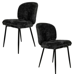 Chaise cosy en tissu noir (lot de 2) IENA