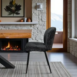 Chaise cosy en tissu noir (lot de 2) IENA