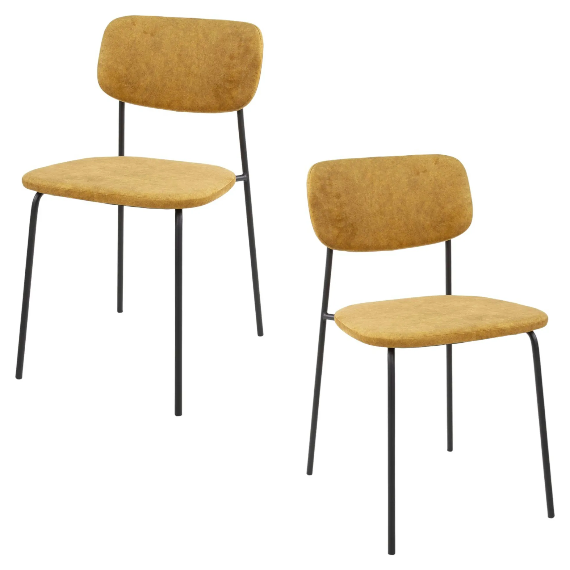 Chaise d'écolier en velours doré (lot de 2) MELBOURNE
