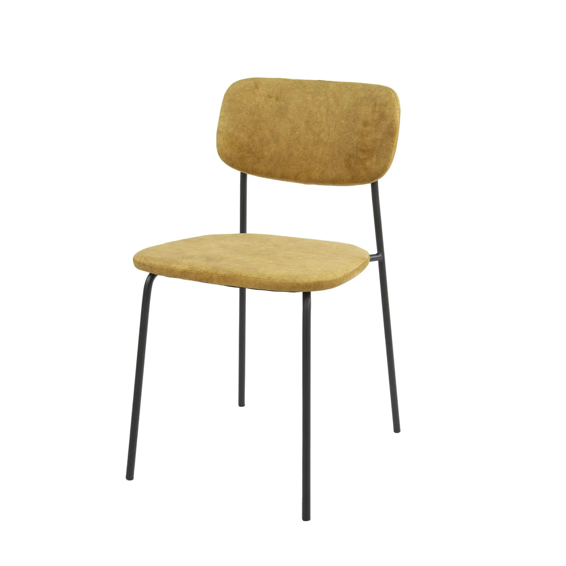 Chaise d'écolier en velours doré (lot de 2) MELBOURNE