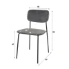 Chaise d'écolier en velours gris (lot de 2) MELBOURNE