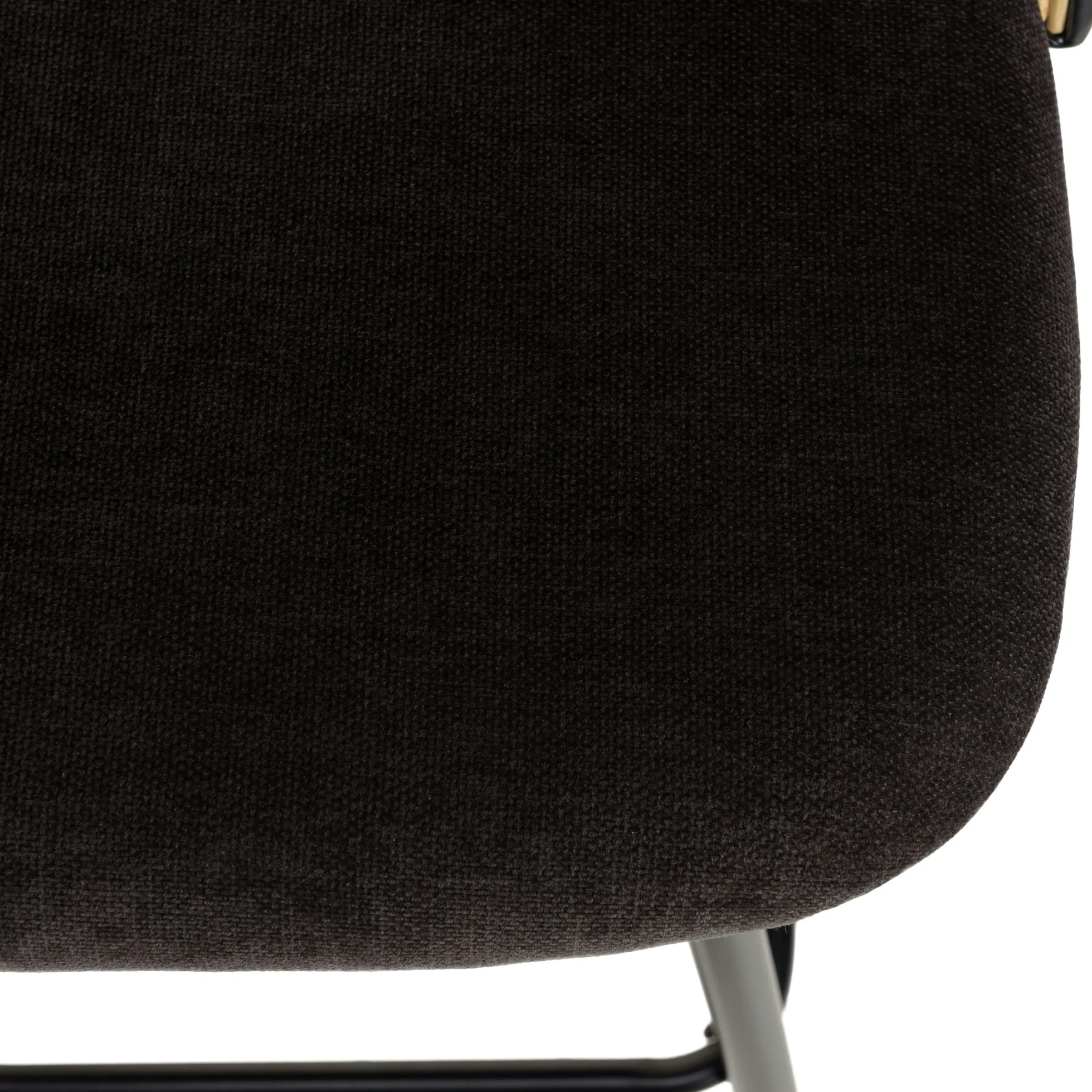 Chaise de bar assise velours noir dossier rotin arrondi (lot de 2) LOANO