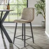 Chaise de bar beige sable en tissu côtelé (lot de 2) TAJ