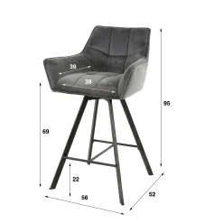 Chaise de bar confortable en bouclette blanche avec fonction pivotante (lot de 2) MELBOURNE