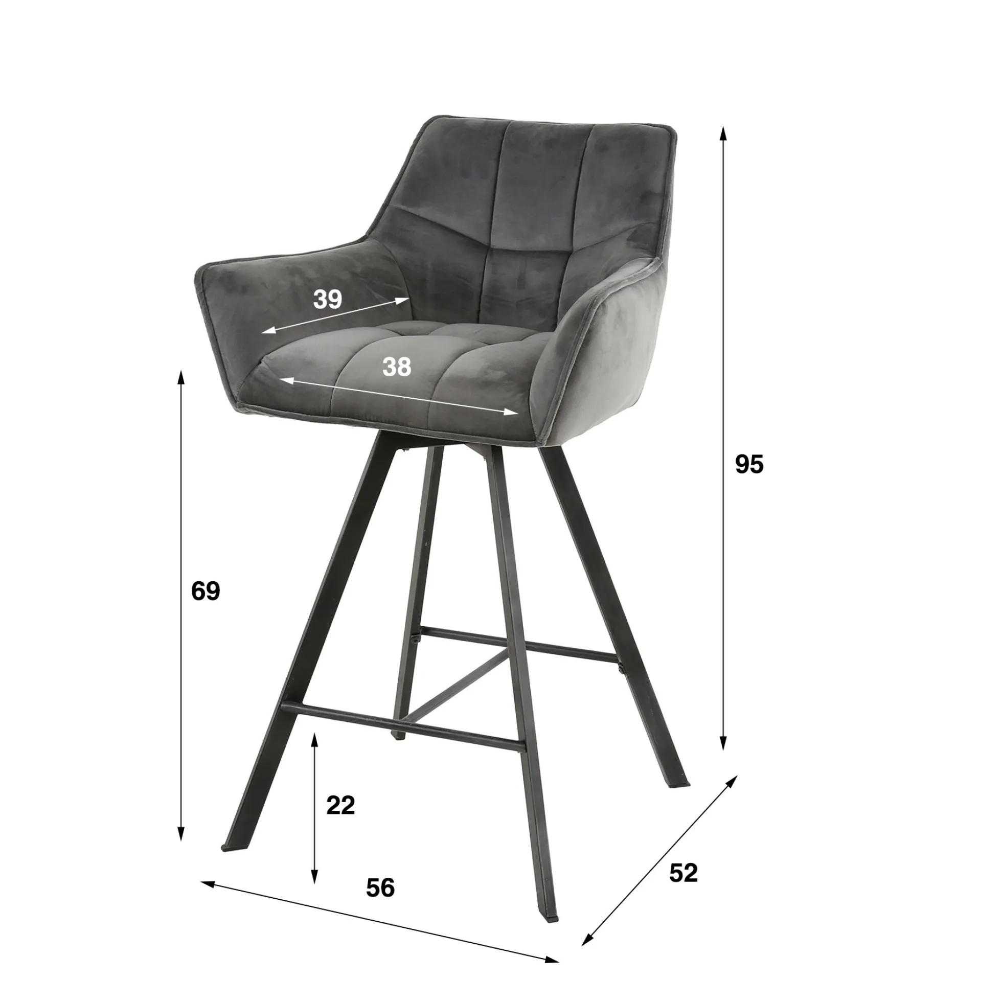 Chaise de bar confortable en bouclette blanche avec fonction pivotante (lot de 2) MELBOURNE
