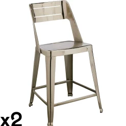Chaise de bar design chrome (lot de 2) HELSINKI