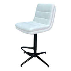 Chaise de bar en bouclettes blanches réglable en hauteur (lot de 2) PALERME