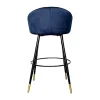 Chaise de bar en velours bleu forme coquillage (lot de 2) HAWAI