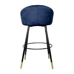 Chaise de bar en velours bleu forme coquillage (lot de 2) HAWAI