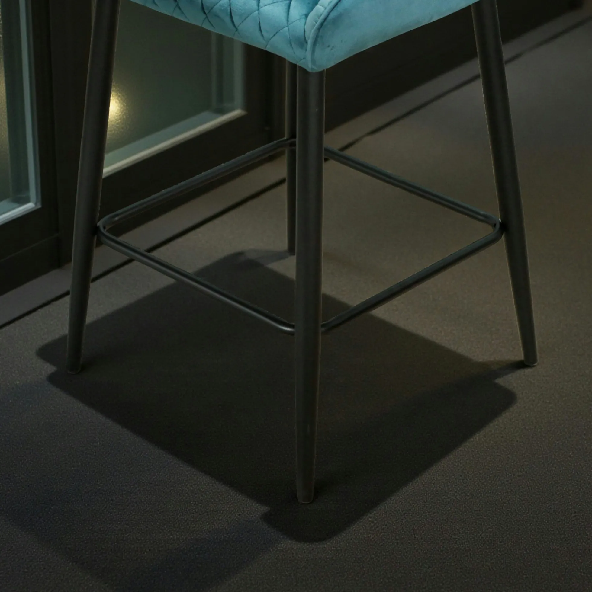Chaise de bar en velours bleu (lot de 2) ARLINGTON