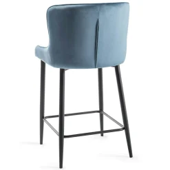 Chaise de bar en velours bleu (lot de 2) ARLINGTON