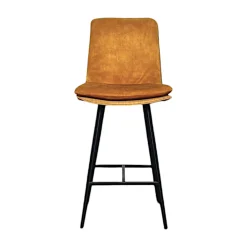 Chaise de bar en velours doré à double coussinage (lot de 2) OKA