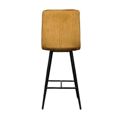 Chaise de bar en velours doré à double coussinage (lot de 2) OKA