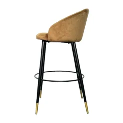 Chaise de bar en velours doré forme coquillage (lot de 2) HAWAI