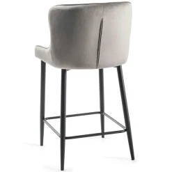 Chaise de bar en velours gris (lot de 2) ARLINGTON