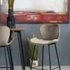 Chaise de bar en velours gris style moderne (lot de 2) MELBOURNE