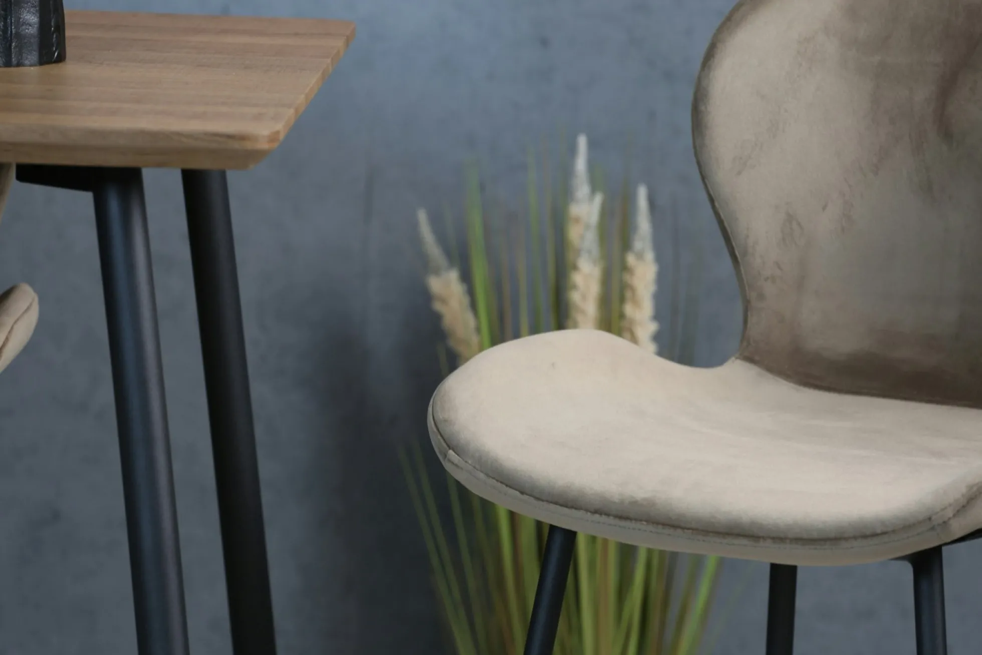 Chaise de bar en velours gris style moderne (lot de 2) MELBOURNE