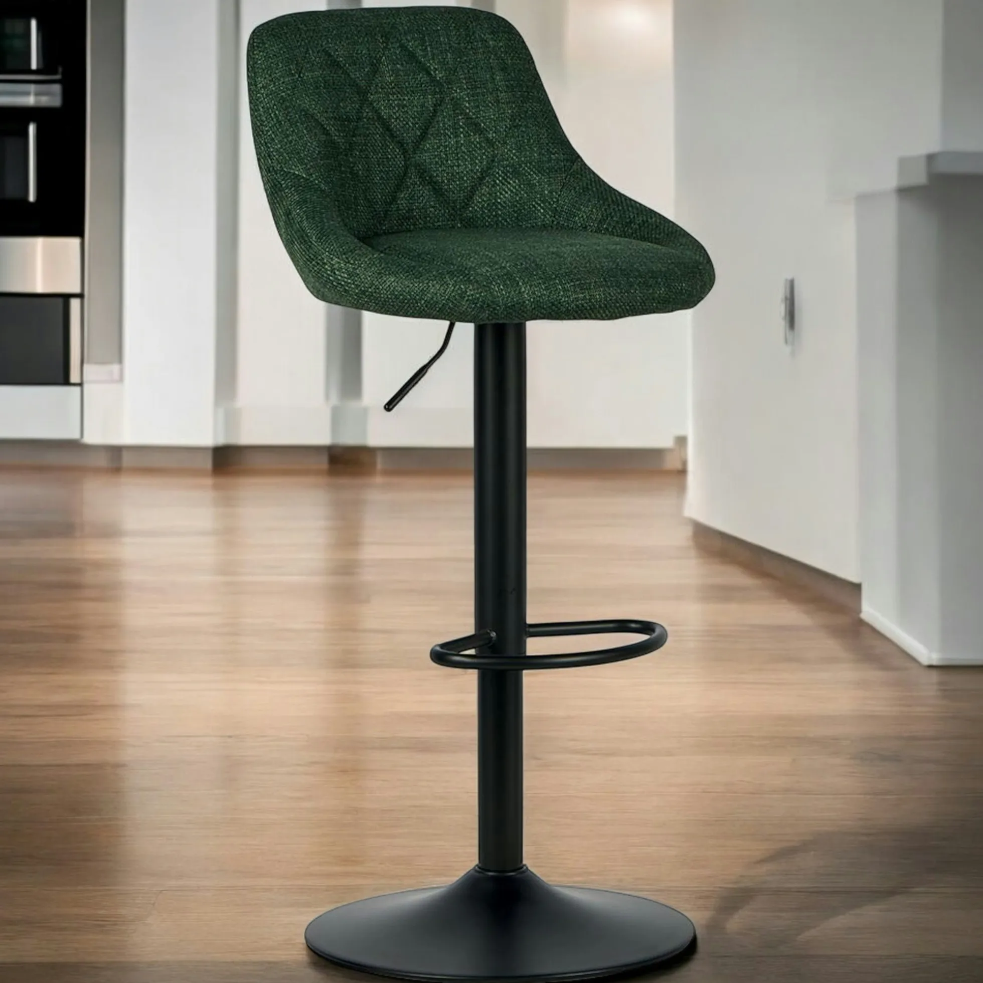 Chaise de bar hauteur réglable tissu kaki (lot de 2) MALMOE