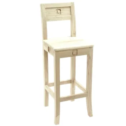 Chaise de bar hévéa 38x41x105cm TESSA