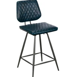 Chaise de bar industrielle bleu foncé SALERNE