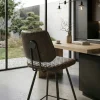 Chaise de bar industrielle marron SALERNE
