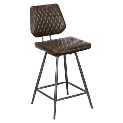 Chaise de bar industrielle marron SALERNE