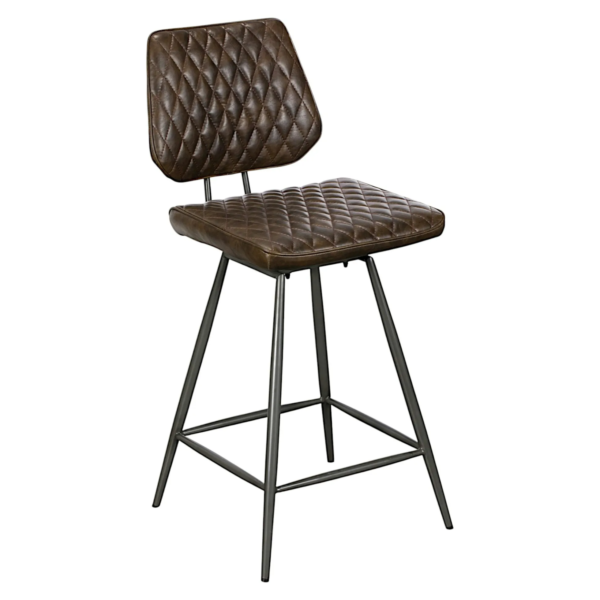 Chaise de bar industrielle marron SALERNE