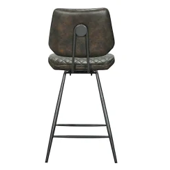 Chaise de bar industrielle marron SALERNE