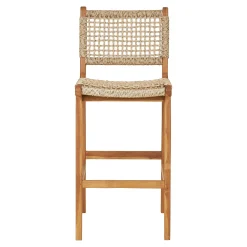 Chaise de bar jardin en teck et résine tressée MENDOZA