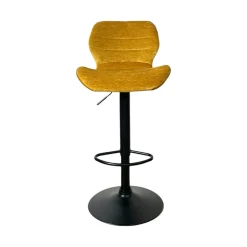 Chaise de bar moderne en velours doré réglable en hauteur (lot de 2) PALERME
