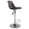 Chaise de bar moderne pivotante, pied chromé (lot de 2)