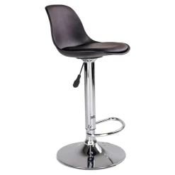 Chaise de bar moderne pivotante, pied chromé (lot de 2)