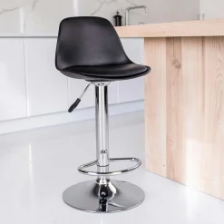Chaise de bar moderne pivotante, pied chromé (lot de 2)