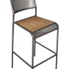 Chaise de bar métal recyclé perforée 46x49x112cm CARAVELLE