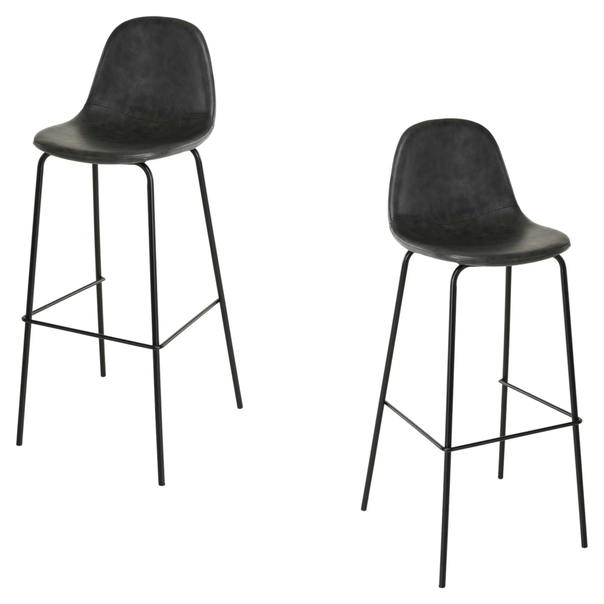 Chaise de bar noir TIM (lot de 2)