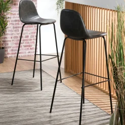 Chaise de bar noir TIM (lot de 2)