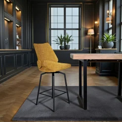 Chaise de bar pivotante moutarde assise baquet (lot de 2) LIGURIE