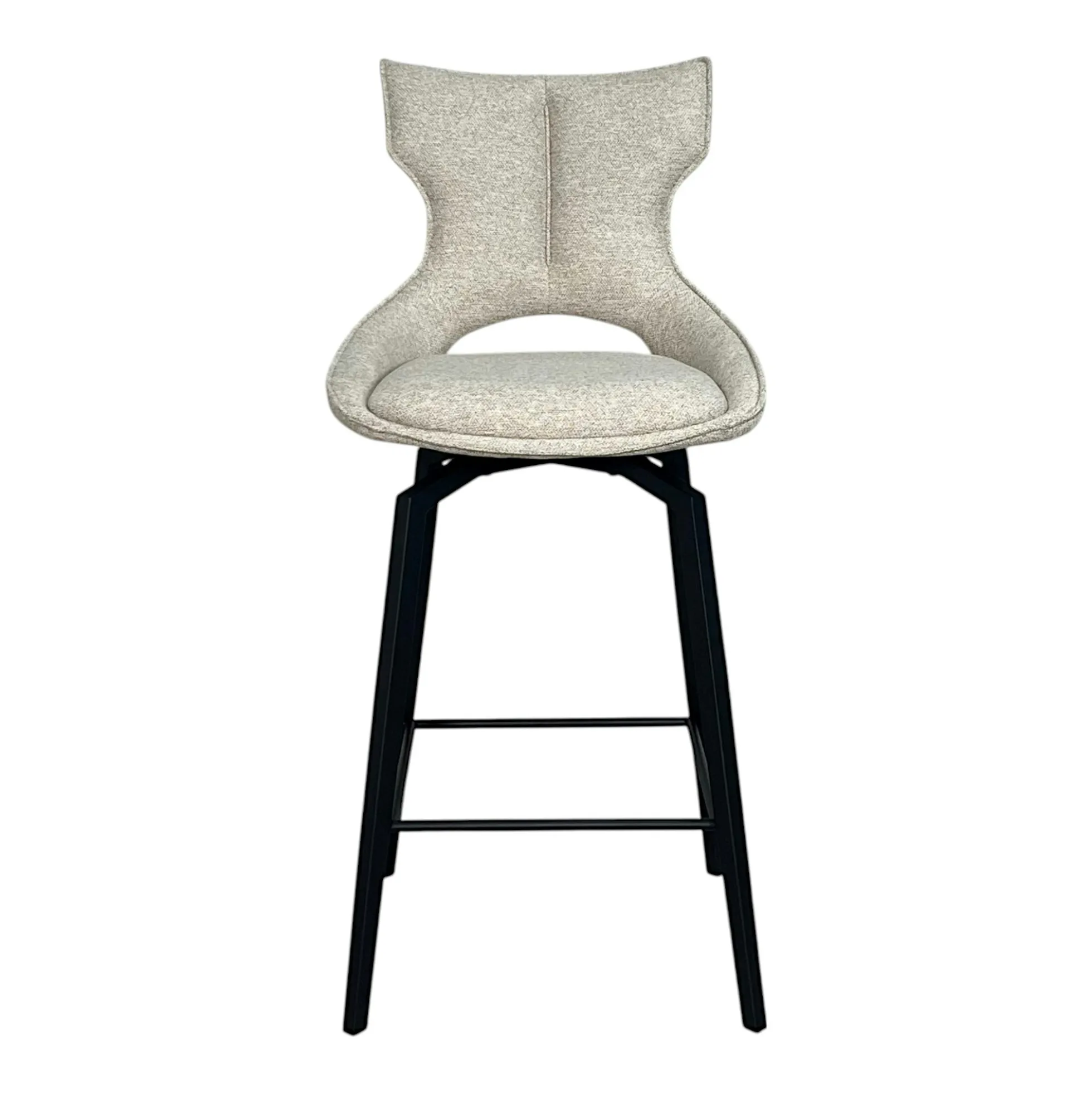 Chaise de bar pivotante tissu beige (lot de 2) LOMBARDIE