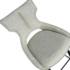 Chaise de bar pivotante tissu beige (lot de 2) LOMBARDIE