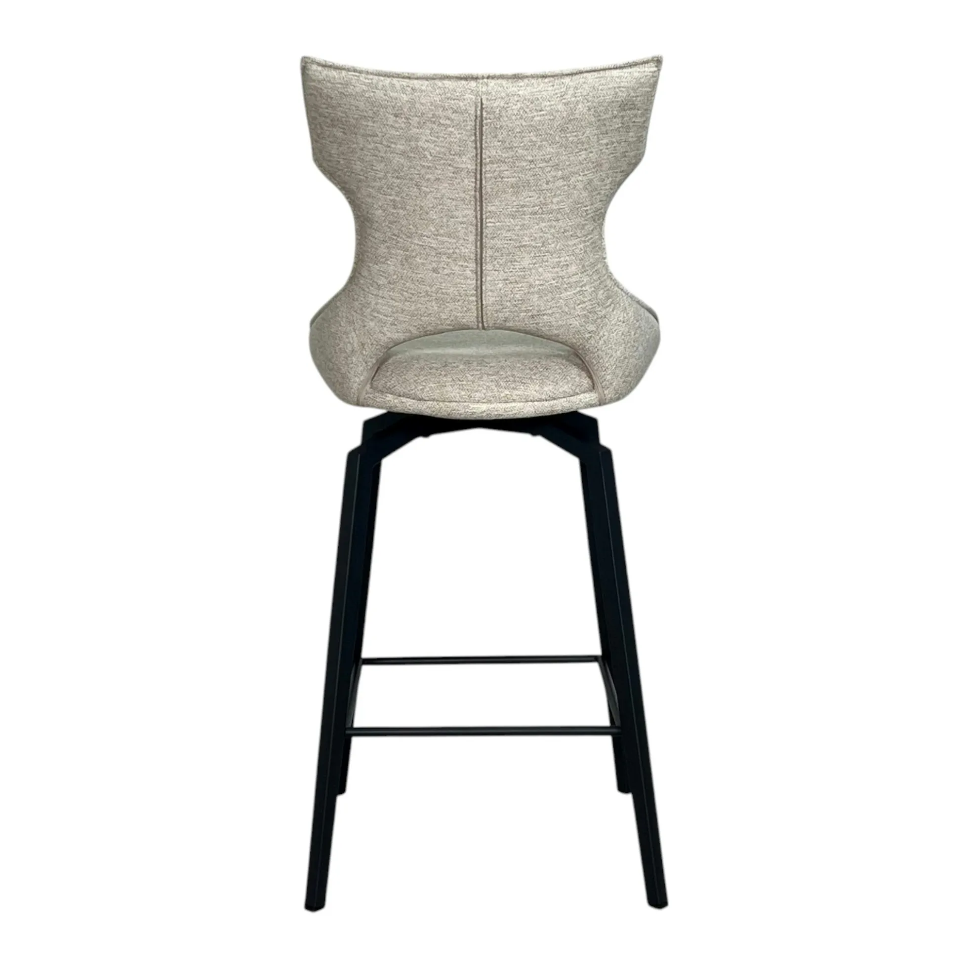 Chaise de bar pivotante tissu beige (lot de 2) LOMBARDIE