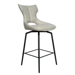 Chaise de bar pivotante tissu beige (lot de 2) LOMBARDIE