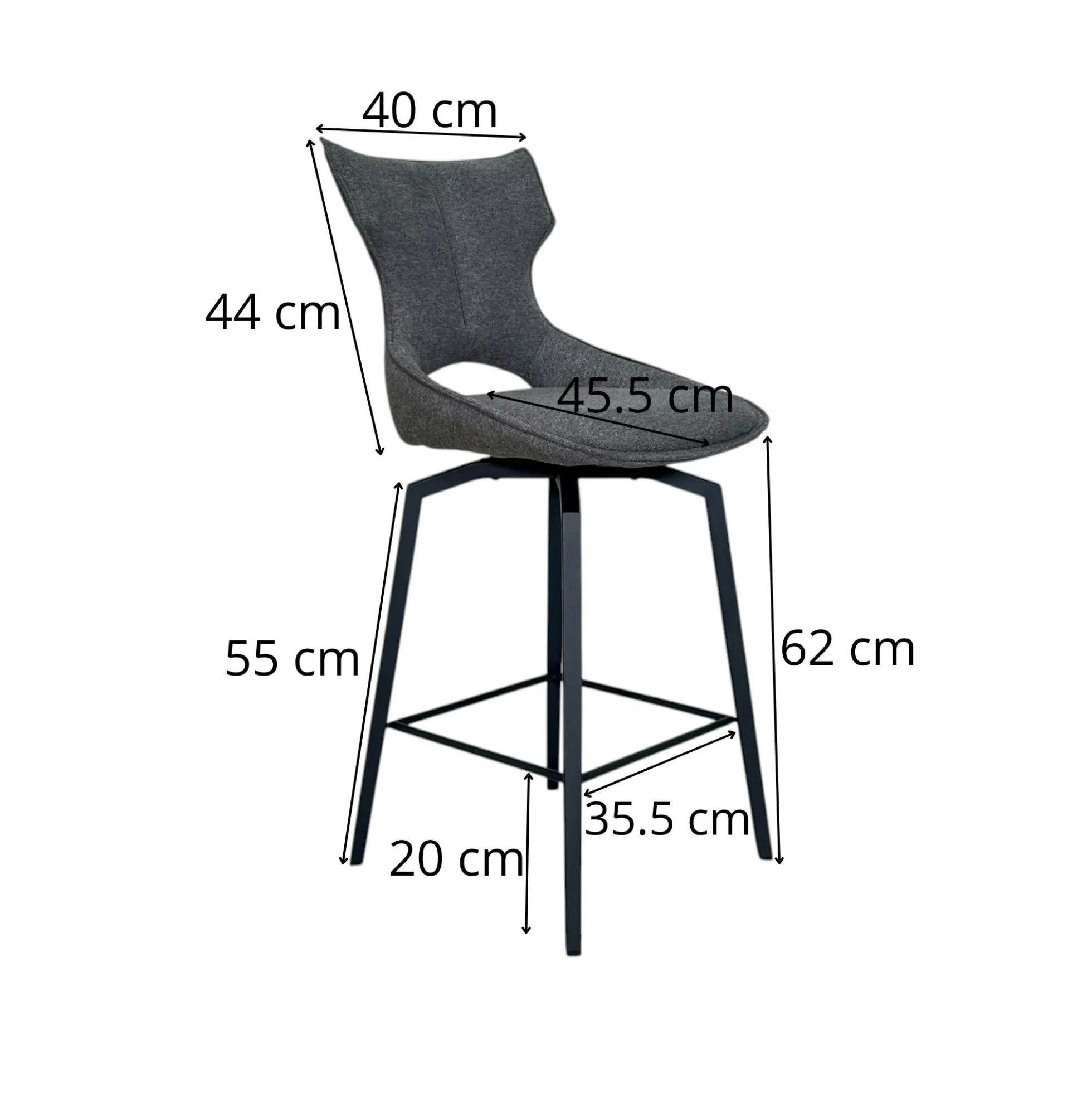 Chaise de bar pivotante tissu beige (lot de 2) LOMBARDIE
