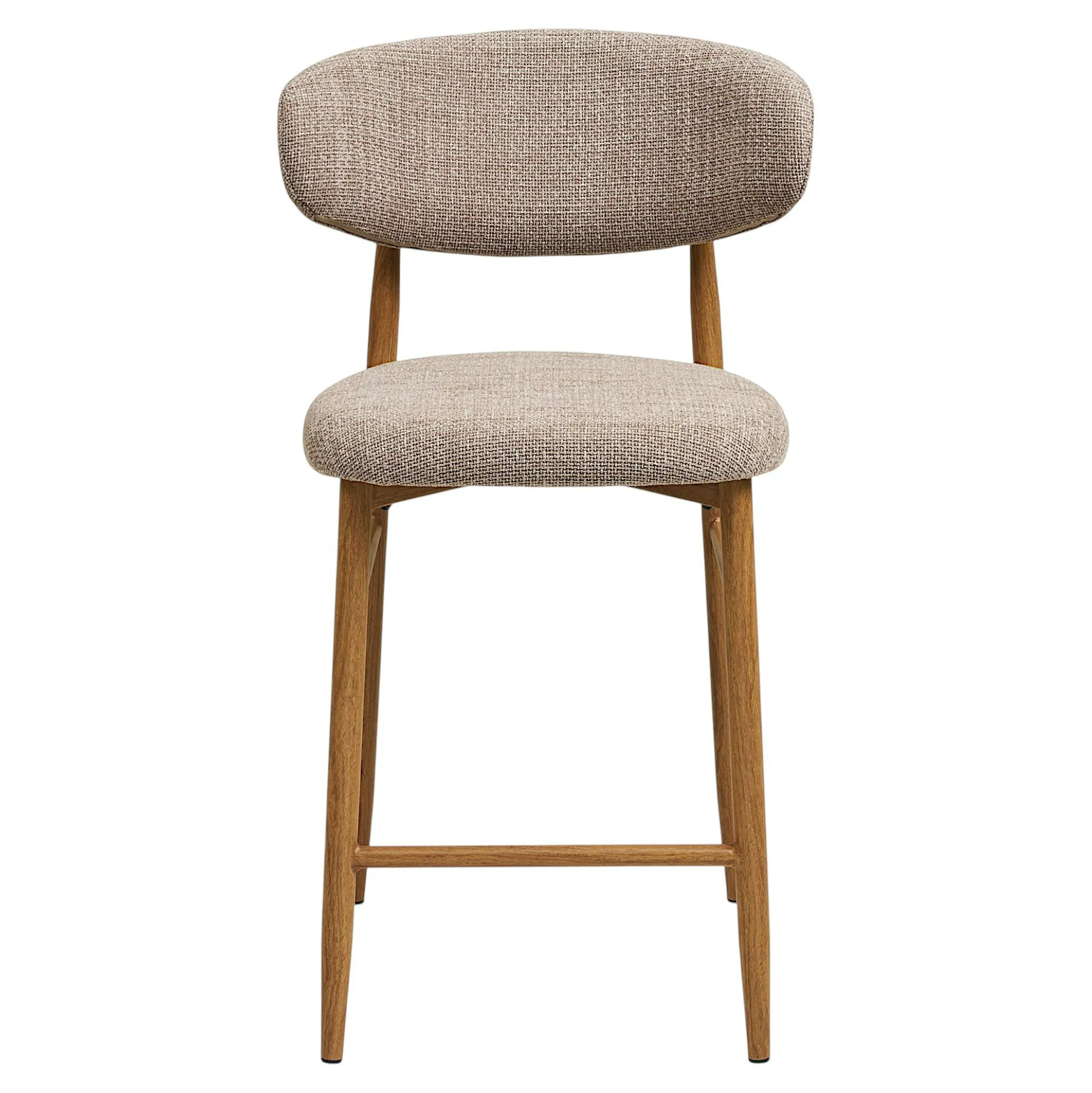 Chaise de bar sable avec repose-pieds effet bois clair (lot de 2) AMSTERDAM