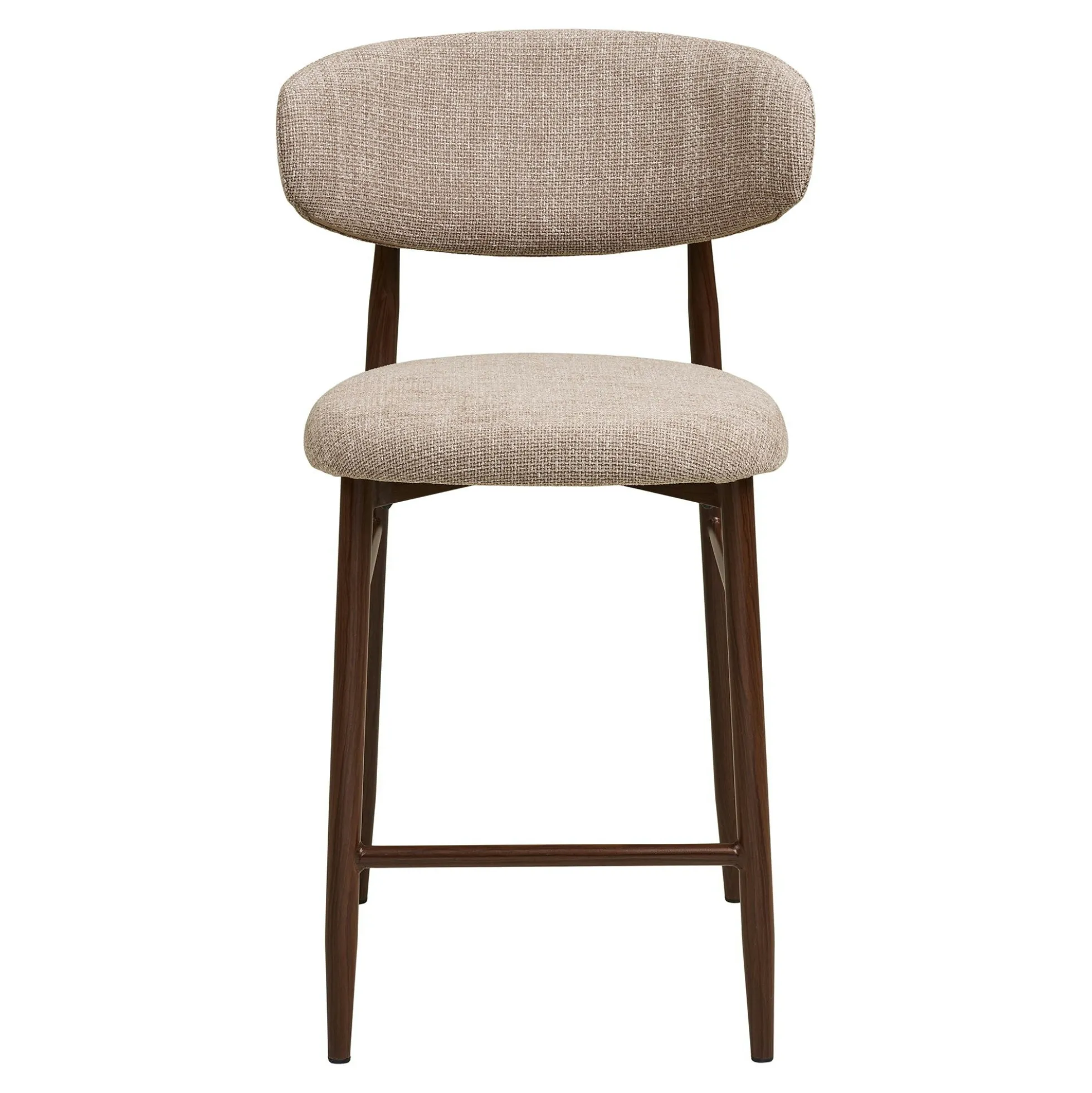 Chaise de bar sable avec repose-pieds effet bois foncé (lot de 2) AMSTERDAM