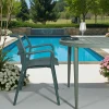 Chaise de jardin design bleue, empilable (lot de 2) PINETO