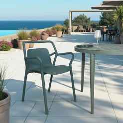 Chaise de jardin design bleue, empilable (lot de 2) PINETO