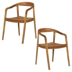 Chaise de jardin design en teck (lot de 2) MENDOZA
