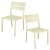 Chaise de jardin en aluminium jaune tendre (lot de 2) STOCKHOLM