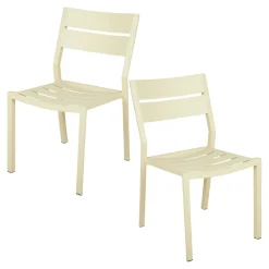 Chaise de jardin en aluminium jaune tendre (lot de 2) STOCKHOLM