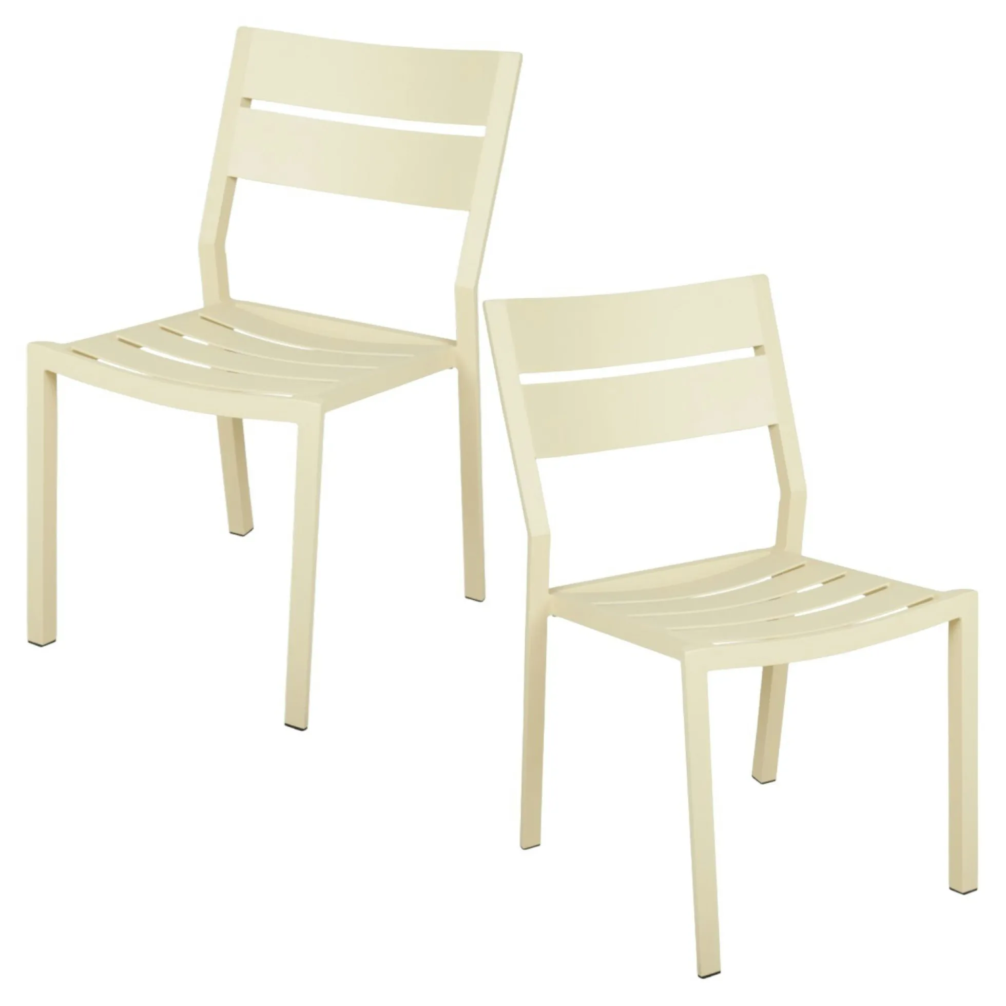 Chaise de jardin en aluminium jaune tendre (lot de 2) STOCKHOLM